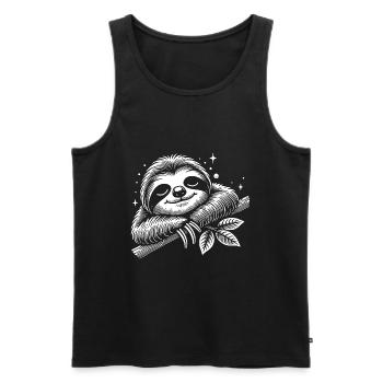 Süßes schläfriges Faultier immer mit der Ruhe - Männer Premium Bio Tank Top - Schwarz - Vorne - AI Model Male 178 light (178cm)