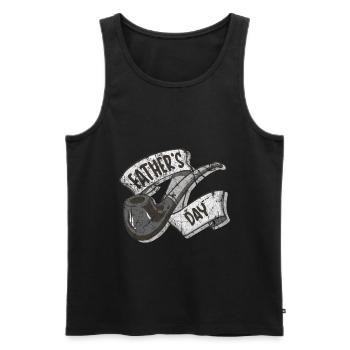 Father's Day - Men's Premium Organic Tank Top - black - Front - Michal (187cm)