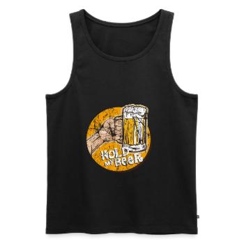alcohol - Men's Premium Organic Tank Top - black - Front - AI Model Male 178 light (178cm)