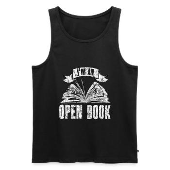 Bücher - Männer Premium Bio Tank Top - Schwarz - Vorne - AI Model Male 178 light (178cm)