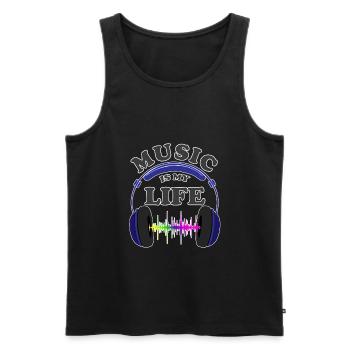 Musik - Männer Premium Bio Tank Top - Schwarz - Vorne - Michal (187cm)