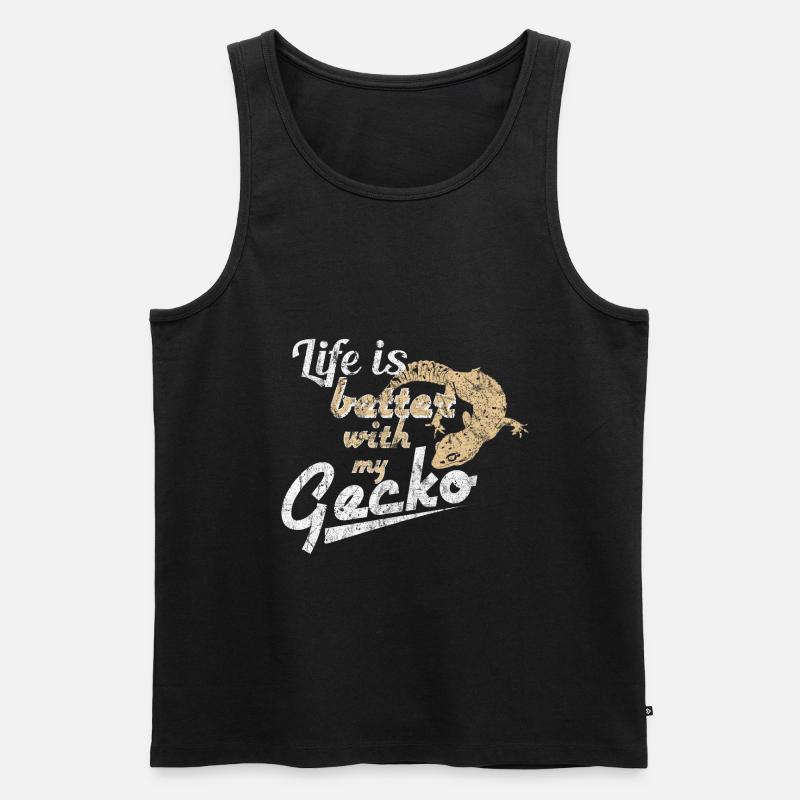 Gecko - Männer Premium Bio Tank Top - Schwarz