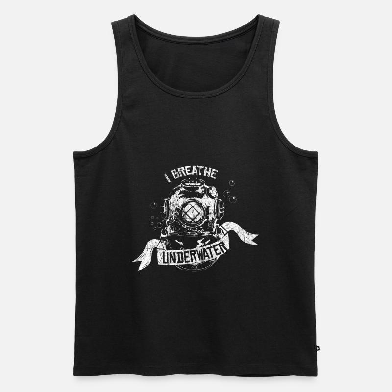 Tauchen Schwimmen Geschenkidee - Männer Premium Bio Tank Top - Schwarz