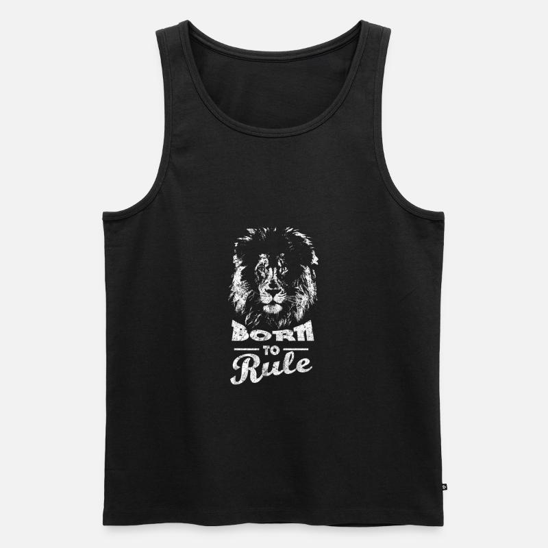 Löwe Spruch - Männer Premium Bio Tank Top - Schwarz