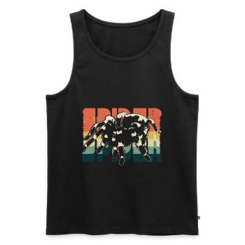 Retro Spinne - Männer Premium Bio Tank Top - Schwarz - Vorne - Michal (187cm)