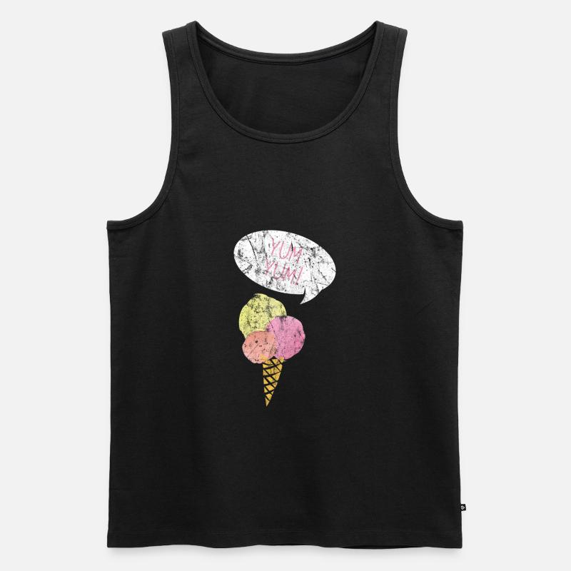 Eis Eiscreme Sommer Geschenkidee - Männer Premium Bio Tank Top - Schwarz
