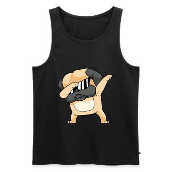 Dabbing Dab Pug Dogs - Men's Premium Organic Tank Top - black - Front - Michal (187cm)