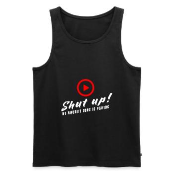 Musik Musiker Kopfhörer Geschenkidee - Männer Premium Bio Tank Top - Schwarz - Vorne - Michal (187cm)