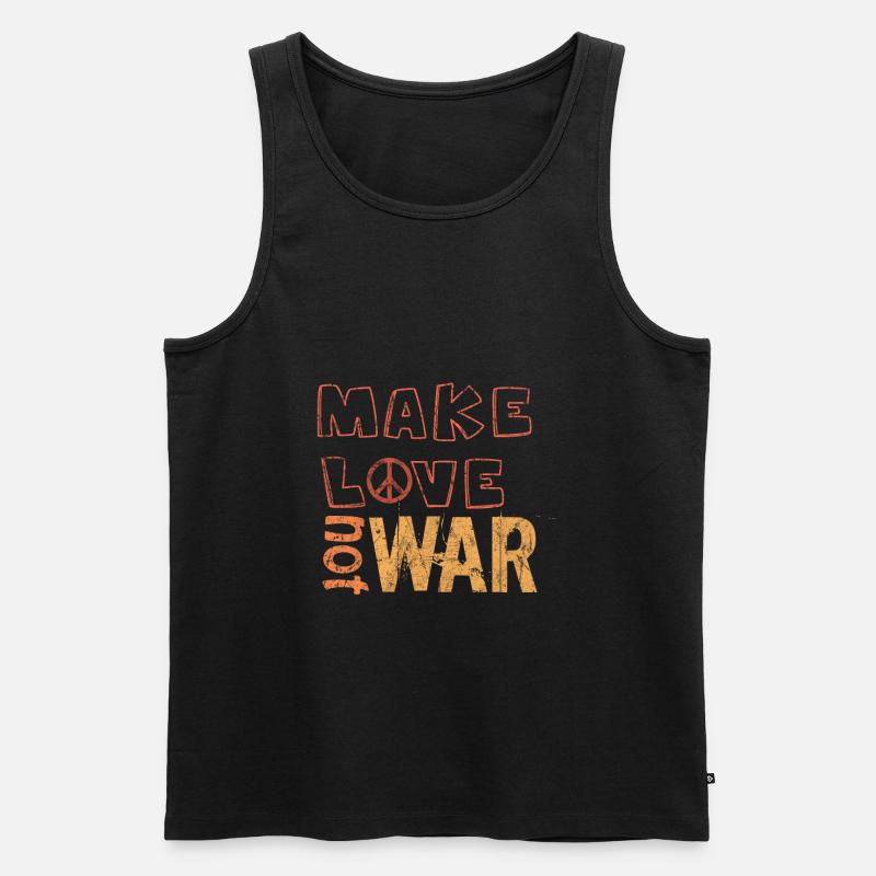 Peace - Männer Premium Bio Tank Top - Schwarz