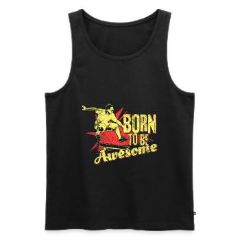 Skateboard - Männer Premium Bio Tank Top - Schwarz - Vorne - Michal (187cm)