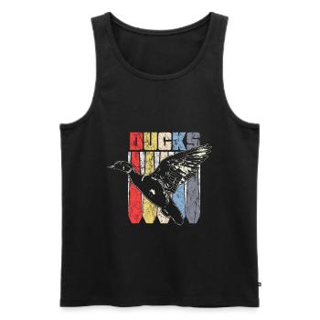 Cadeau canard oiseau - Débardeur bio Premium Homme - noir - Devant - Michal (187cm)