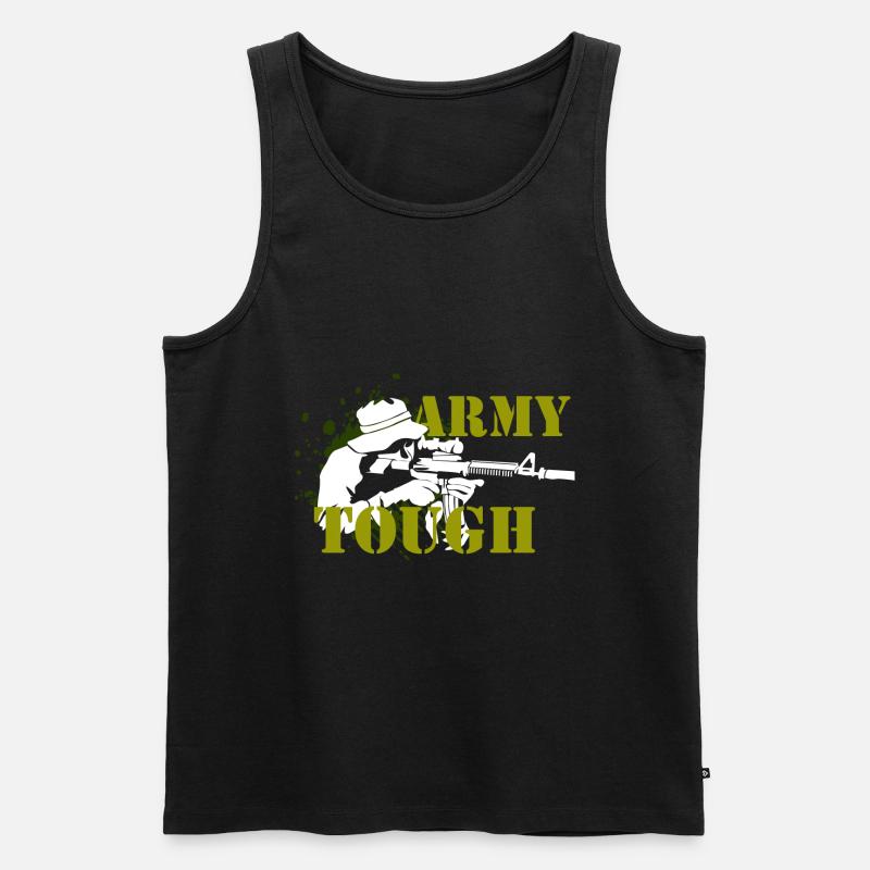 Armee - Männer Premium Bio Tank Top - Schwarz
