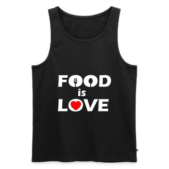 eat - Men's Premium Organic Tank Top - black - Front - AI Model Male 178 light (178cm)