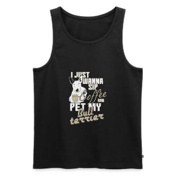 Kaffee Hund - Männer Premium Bio Tank Top - Schwarz - Vorne - Michal (187cm)