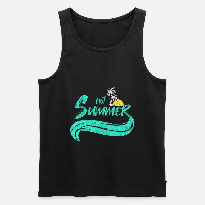 Strand - Männer Premium Bio Tank Top - Schwarz