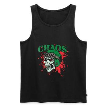 Totenkopf - Männer Premium Bio Tank Top - Schwarz - Vorne - Michal (187cm)