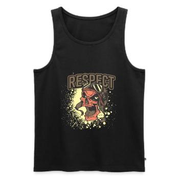 Totenkopf - Männer Premium Bio Tank Top - Schwarz - Vorne - Michal (187cm)