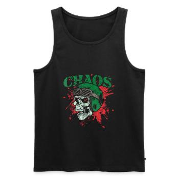 Totenkopf - Männer Premium Bio Tank Top - Schwarz - Vorne - Michal (187cm)