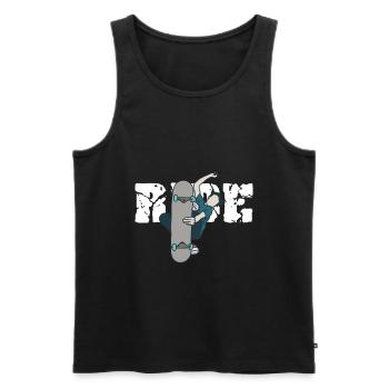Skateboard - Männer Premium Bio Tank Top - Schwarz - Vorne - Michal (187cm)
