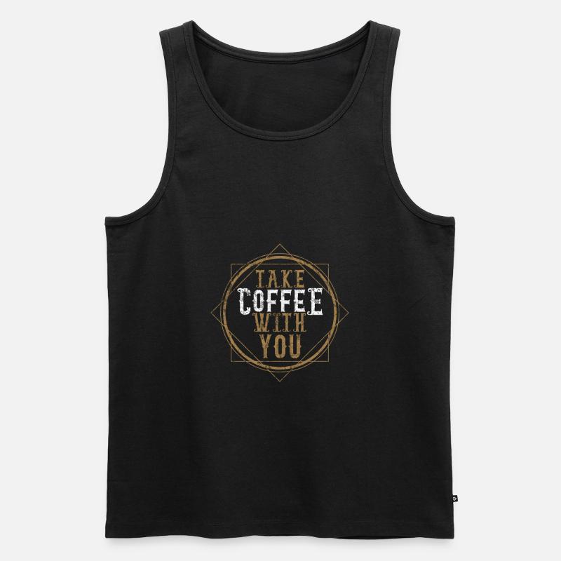Kaffee Koffein Geschenkidee - Männer Premium Bio Tank Top - Schwarz