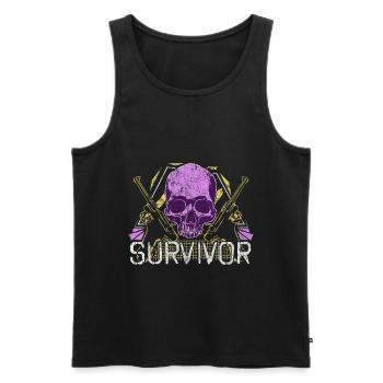 Spruch Totenkopf - Männer Premium Bio Tank Top - Schwarz - Vorne - Michal (187cm)