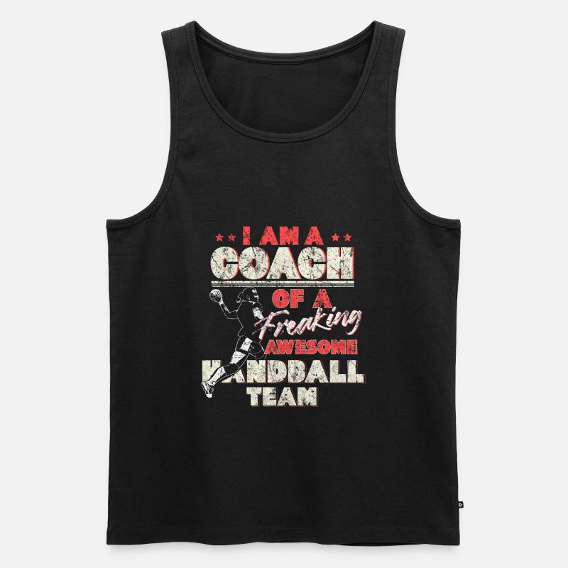 Trainer Handball - Männer Premium Bio Tank Top - Schwarz