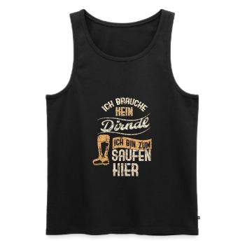 Dirndl - Männer Premium Bio Tank Top - Schwarz - Vorne - Michal (187cm)