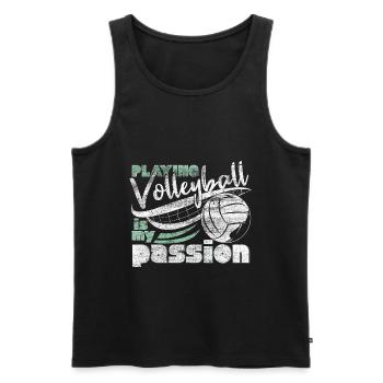 Volleyball passion - Men's Premium Organic Tank Top - black - Front - Michal (187cm)