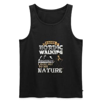 Idée Cadeau Nordic Walking - Débardeur bio Premium Homme - noir - Devant - Michal (187cm)