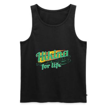 Hiking gift idea - Men's Premium Organic Tank Top - black - Front - Michal (187cm)