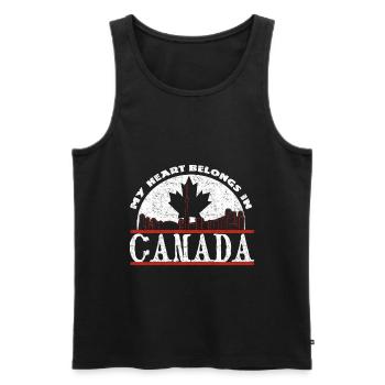 Canada - Men's Premium Organic Tank Top - black - Front - AI Model Male 178 light (178cm)