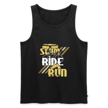 Triathlon Triathlet - Männer Premium Bio Tank Top - Schwarz - Vorne - Michal (187cm)