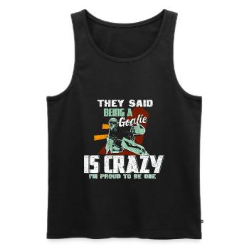 Eishockey Tormann Geschenk - Männer Premium Bio Tank Top - Schwarz - Vorne - Michal (187cm)