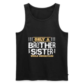 Brother sister sibling gift idea - Men's Premium Organic Tank Top - black - Front - Michal (187cm)