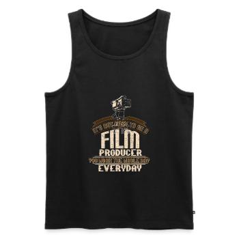 Filmproduzent Arbeit Geschenkidee - Männer Premium Bio Tank Top - Schwarz - Vorne - Michal (187cm)