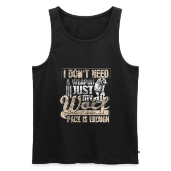 Wolf Geschenk Wölfe - Männer Premium Bio Tank Top - Schwarz - Vorne - AI Model Male 178 light (178cm)