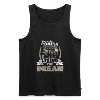 Tracteur agricole bulldog - Débardeur bio Premium Homme - noir - Devant - AI Model Male 178 light (178cm)
