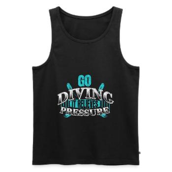 Cadeau de sports nautiques de plongeur - Débardeur bio Premium Homme - noir - Devant - Michal (187cm)