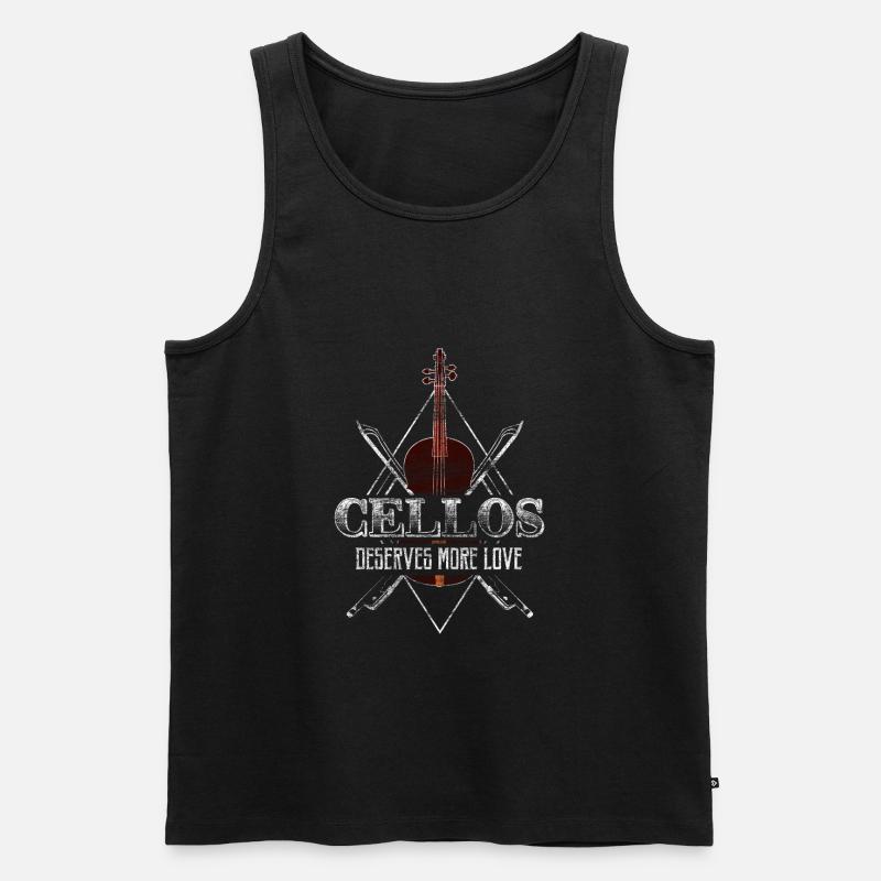 Cello Musik Orchester - Männer Premium Bio Tank Top - Schwarz