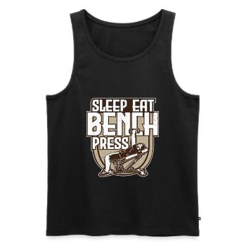 Bench press fitness gift - Men's Premium Organic Tank Top - black - Front - AI Model Male 178 light (178cm)