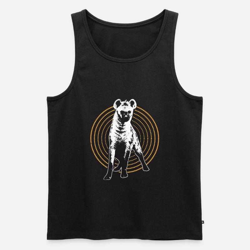 Hyäne Serengeti Aasfresser Geschenkidee - Männer Premium Bio Tank Top - Schwarz