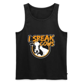 Cow Cows Mountains - Men's Premium Organic Tank Top - black - Front - AI Model Male 178 light (178cm)