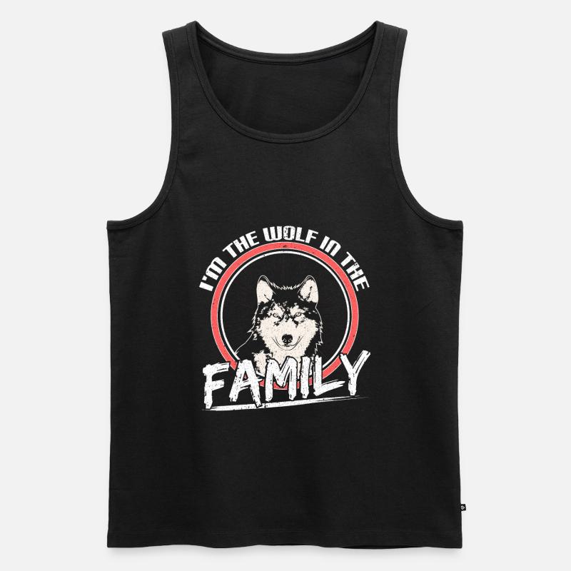 Wolf Heulen Mond Geschenk - Männer Premium Bio Tank Top - Schwarz