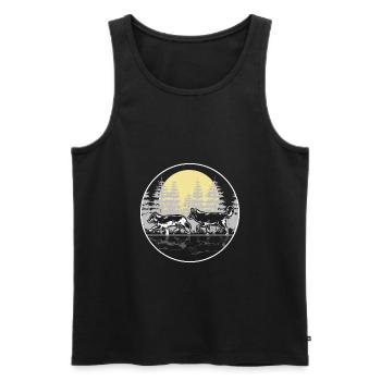 Wolf animals gift idea - Men's Premium Organic Tank Top - black - Front - Michal (187cm)