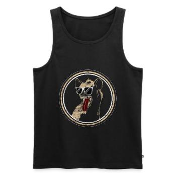 Hyäne Lachen Raubtier - Männer Premium Bio Tank Top - Schwarz - Vorne - Michal (187cm)