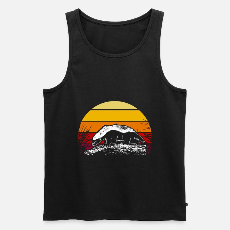 Honigdachs Tier - Männer Premium Bio Tank Top - Schwarz