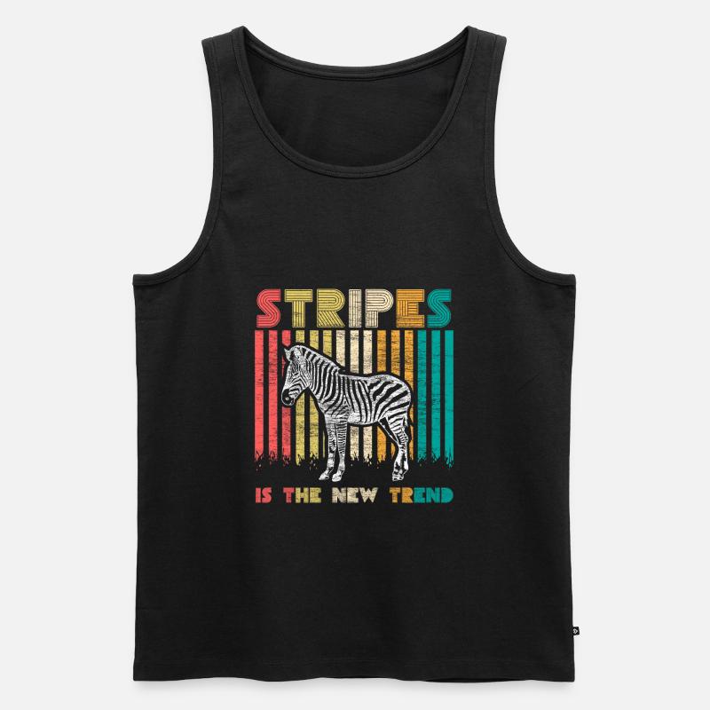 Zebra Afrika Tier Geschenkidee - Männer Premium Bio Tank Top - Schwarz