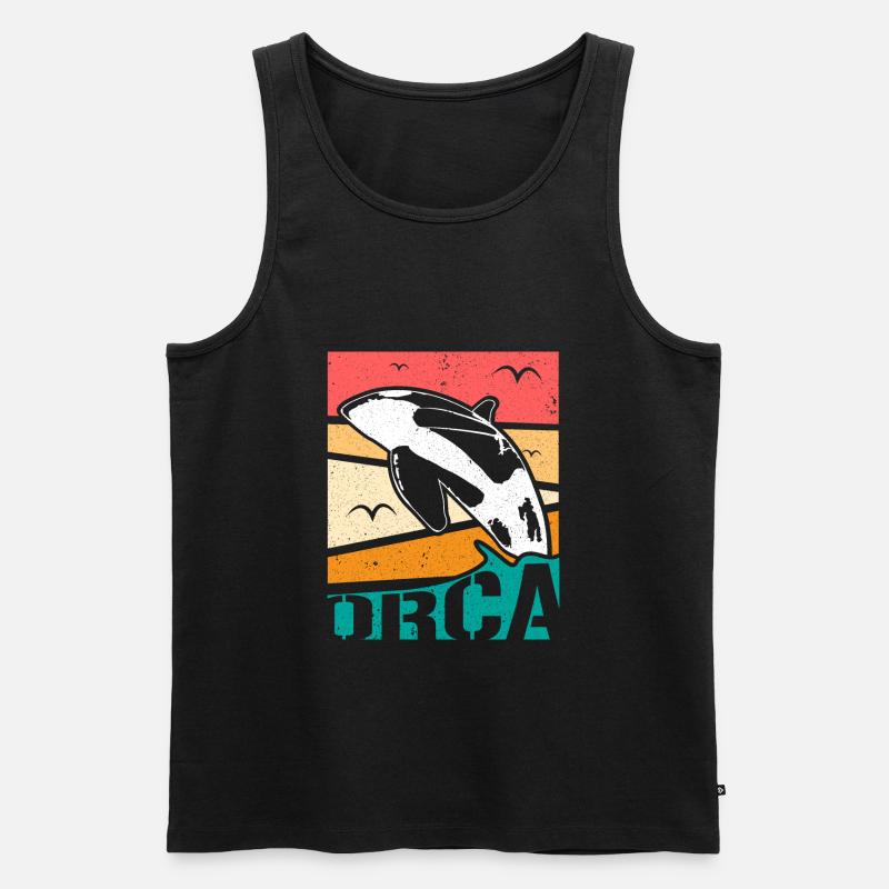 Orca Delfin Geschenkidee - Männer Premium Bio Tank Top - Schwarz