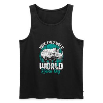 Nashorn Rhino Tiere - Männer Premium Bio Tank Top - Schwarz - Vorne - Michal (187cm)