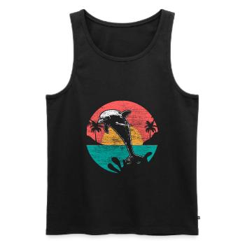 Dolphin Bottlenose Dolphin Ocean Gift - Men's Premium Organic Tank Top - black - Front - AI Model Male 178 light (178cm)